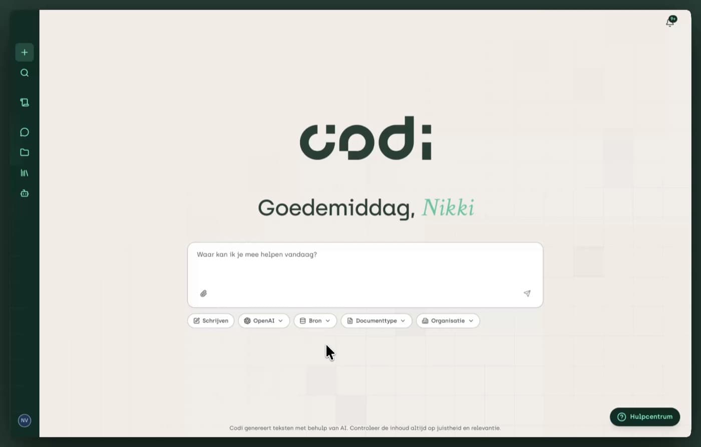 De keuze uit verschillende taalmodellen in Codi