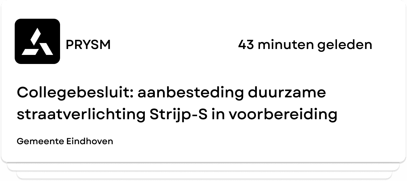 Het accountoverzicht van een organisatie in PRYSM